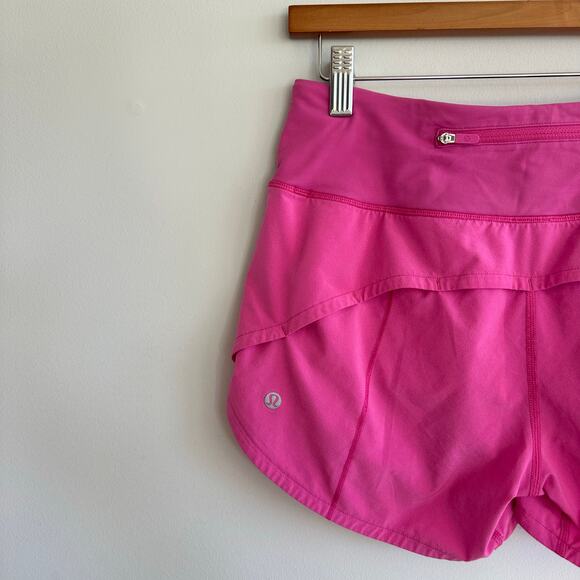 Lululemon Speed Up Mid-Rise Lined Short 4" in Sonic Pink 4 - Picture 5 of 8